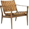 Safavieh Couture Dilan Brown and Black Woven Leather Safari Chair(Light Brown / Brown)
