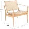 Safavieh Couture Dilan Brown and Black Woven Leather Safari Chair(White)