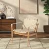 Safavieh Couture Dilan Brown and Black Woven Leather Safari Chair(White)