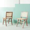 Safavieh Couture Hattie 19-inch Black and Natural Rattan Dining Chair (Set of 2)(Walnut)