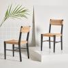 Safavieh Couture Home Collection Cody Black/Natural Rattan Living Room Dining Accent Chair (Fully Assembled) -Set of 2 SFV4104A-SET2(Black / Natural)