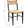 Safavieh Couture Home Collection Cody Black/Natural Rattan Living Room Dining Accent Chair (Fully Assembled) -Set of 2 SFV4104A-SET2(Black / Natural)