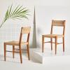 Safavieh Couture Home Collection Cody Black/Natural Rattan Living Room Dining Accent Chair (Fully Assembled) -Set of 2 SFV4104A-SET2(Natural)