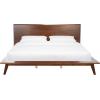 Safavieh Couture Home Collection Moxie Walnut Mid-Century No Box Spring Required King Bed SFV4112A-K-3BX