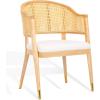 Safavieh Couture Home Collection Rogue Natural Rattan Living Room Dining Accent Chair (Fully Assembled) SFV4106B(Natural)