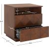 Safavieh Couture Home Patty Modern Black 2-drawer Nightstand(Light Acacia)