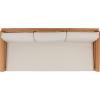 Safavieh Couture Patio Guadeloupe Natural Brazilian Teak and White Outdoor 3-Seat Sofa