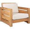 Safavieh Couture Patio Guadeloupe Natural Brazilian Teak and White Outdoor Club Chair
