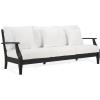 Safavieh Couture Patio Martinique Natural and White Wood Outdoor Sofa, Natural/White(Black)