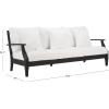 Safavieh Couture Patio Martinique Natural and White Wood Outdoor Sofa, Natural/White(Black)