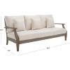 Safavieh Couture Patio Martinique Natural and White Wood Outdoor Sofa, Natural/White(Light Grey/Beige)