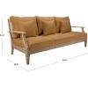 Safavieh Couture Patio Martinique Natural and White Wood Outdoor Sofa, Natural/White(Natural/Brown)