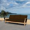 Safavieh Couture Patio Martinique Natural and White Wood Outdoor Sofa, Natural/White(Natural/Dark Brown)