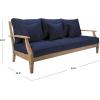 Safavieh Couture Patio Martinique Natural and White Wood Outdoor Sofa, Natural/White(Natural/Navy)