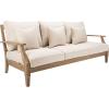 Safavieh Couture Patio Martinique Natural and White Wood Outdoor Sofa, Natural/White(Natural/White)