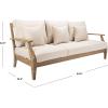 Safavieh Couture Patio Martinique Natural and White Wood Outdoor Sofa, Natural/White(Natural/White)