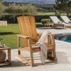 Safavieh Couture Patio San Juan Natural Brazilian Teak Wood Outdoor Adirondack Chair