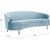 Safavieh Couture Primrose Glam Light Blue Velvet Curved Sofa(Light Blue)