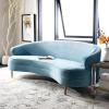 Safavieh Couture Primrose Glam Light Blue Velvet Curved Sofa(Light Blue)