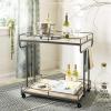 Safavieh Dawson Bar Cart, Rustic Oak/White(Rustic Oak / Gunmetal)