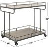 Safavieh Dawson Bar Cart, Rustic Oak/White(Rustic Oak / Gunmetal)