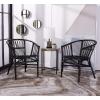 Safavieh Home Adriana Coastal White Rattan (Set of 2) Accent Chair (ACH6505B-SET2)(Black)