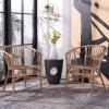 Safavieh Home Adriana Coastal White Rattan (Set of 2) Accent Chair (ACH6505B-SET2)(Grey White Wash)