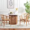 Safavieh Home Adriana Coastal White Rattan (Set of 2) Accent Chair (ACH6505B-SET2)(Honey Brown Wash)