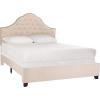 Safavieh Home Beckham Contemporary Light Grey Velvet Bed, Full(Beige)