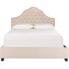 Safavieh Home Beckham Contemporary Light Grey Velvet Bed, Full(Beige)