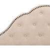 Safavieh Home Beckham Contemporary Light Grey Velvet Bed, Full(Beige)
