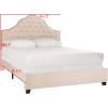 Safavieh Home Beckham Contemporary Light Grey Velvet Bed, Full(Beige)
