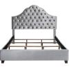 Safavieh Home Beckham Contemporary Light Grey Velvet Bed, Full(Light Grey)