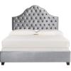 Safavieh Home Beckham Contemporary Light Grey Velvet Bed, Full(Light Grey)