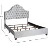 Safavieh Home Beckham Contemporary Light Grey Velvet Bed, Full(Light Grey)