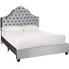 Safavieh Home Beckham Contemporary Light Grey Velvet Bed, Full(Light Grey)