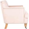 Safavieh Home Colin Blush Pink Velvet and White Washed Tufted Club Chair(Blush / White Washed)