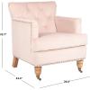 Safavieh Home Colin Blush Pink Velvet and White Washed Tufted Club Chair(Blush / White Washed)
