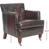 Safavieh Home Colin Blush Pink Velvet and White Washed Tufted Club Chair(Brown / Leather)