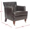 Safavieh Home Colin Blush Pink Velvet and White Washed Tufted Club Chair(Brown / Leather)