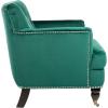 Safavieh Home Colin Blush Pink Velvet and White Washed Tufted Club Chair(Emerald / Espresso)
