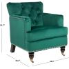 Safavieh Home Colin Blush Pink Velvet and White Washed Tufted Club Chair(Emerald / Espresso)