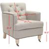 Safavieh Home Colin Blush Pink Velvet and White Washed Tufted Club Chair(Stone / Grey)