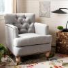 Safavieh Home Colin Blush Pink Velvet and White Washed Tufted Club Chair(Stone / Grey)