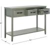 Safavieh Home Collection Aiden Black/Oak 3-Drawer Bottom Shelf Console Table(Ash Grey)
