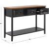 Safavieh Home Collection Aiden Black/Oak 3-Drawer Bottom Shelf Console Table(Black / Oak)