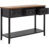 Safavieh Home Collection Aiden Black/Oak 3-Drawer Bottom Shelf Console Table(Black / Oak)