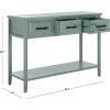 Safavieh Home Collection Aiden Black/Oak 3-Drawer Bottom Shelf Console Table(Blue)