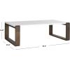 Safavieh Home Collection Bartholomew Mid-Century Modern White and Dark Brown Coffee Table(White / Dark Brown)