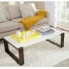 Safavieh Home Collection Bartholomew Mid-Century Modern White and Dark Brown Coffee Table(White / Dark Brown)